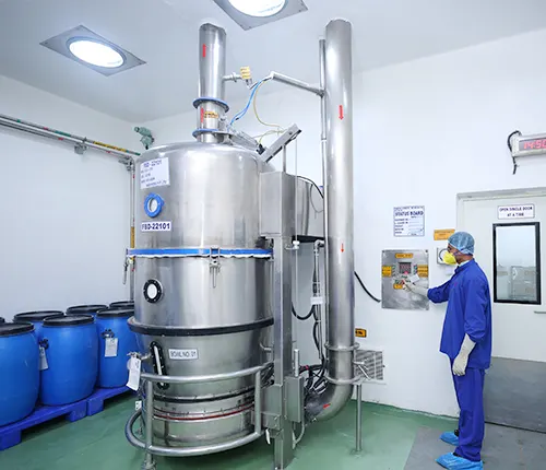 Expert Chemical Handling in Pharma Manufacturing Skilled Chemist Handling Chemical Reactions
